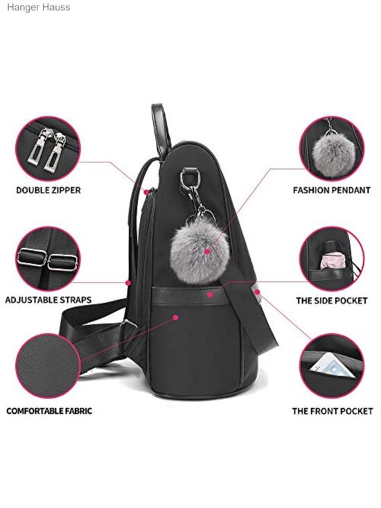 Women\'s Anti-Theft Nylon Backpack Purse with Adjustable Straps Casual Travel main image 5